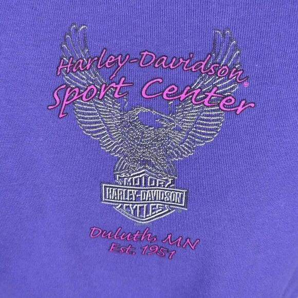 Vintage Harley Davidson Women’s Small Purple Pink Embellished Shirt Short Sleeve - Picture 4 of 7